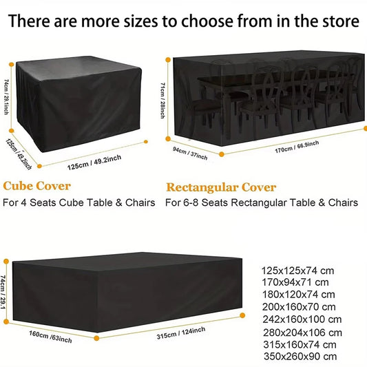 The Happy Tail Co 210D Oxford Waterproof Furniture Cover - Heavy Duty Dustproof & Windproof Outdoor Patio Protector