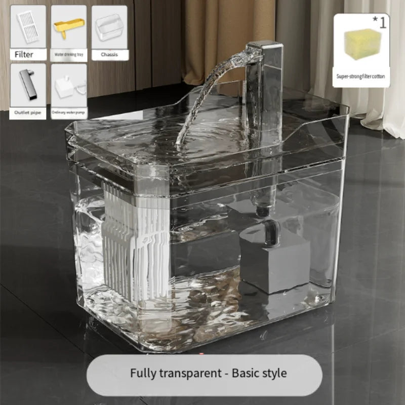 The Happy Tail Co™ Smart Silent Pet Water Fountain - 1.5L Auto Filter Drinking Dispenser for Cats & Dogs