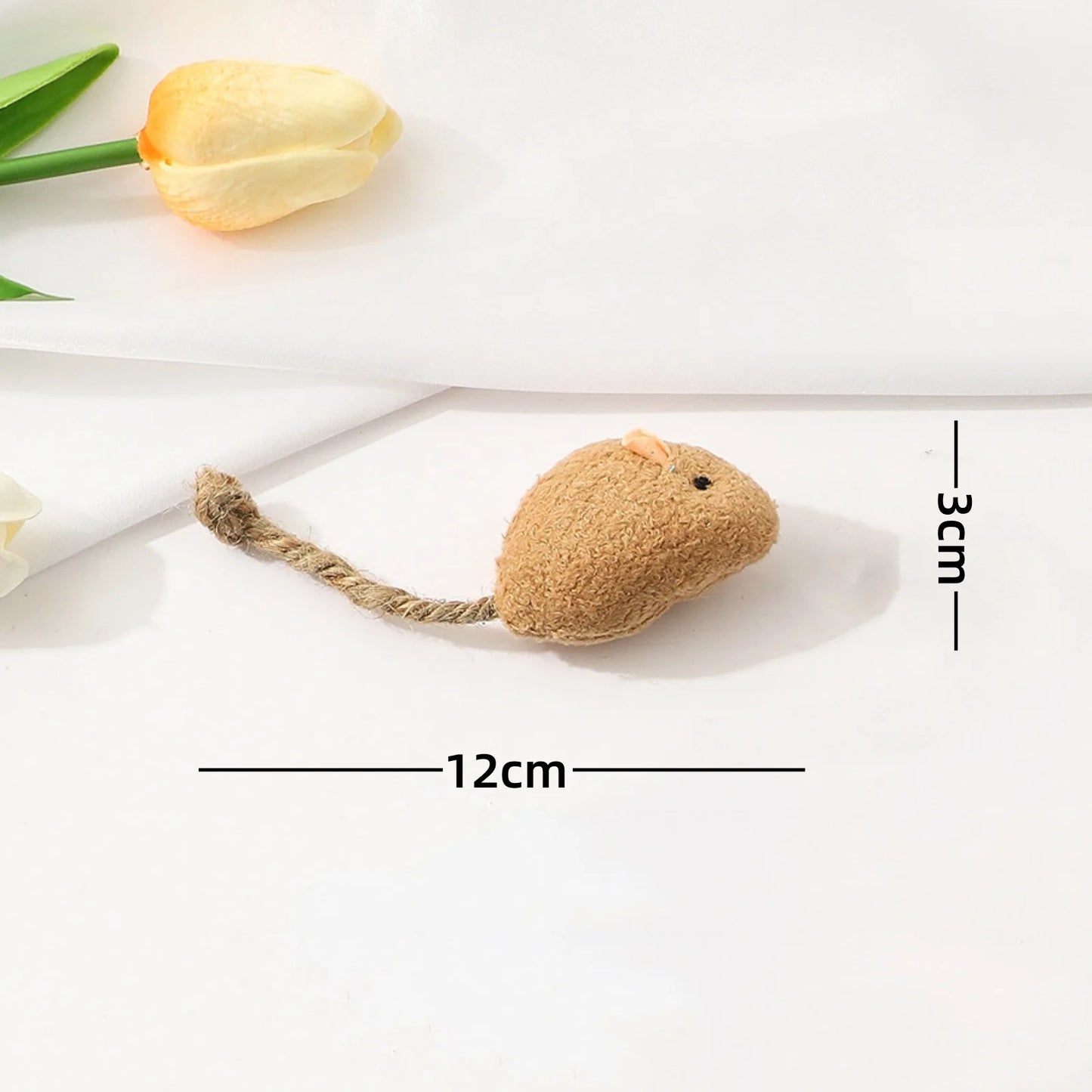 The Happy Tail Co™ 16-Piece Interactive Cat Mice Toy Set - Soft Plush Catnip-Filled Play Mice for Indoor Kittens