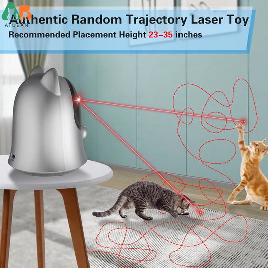 The Happy Tail Co™ Smart Interactive Automatic Laser Cat Toy - 360° Rotating Laser Pointer for Indoor Cats & Kittens