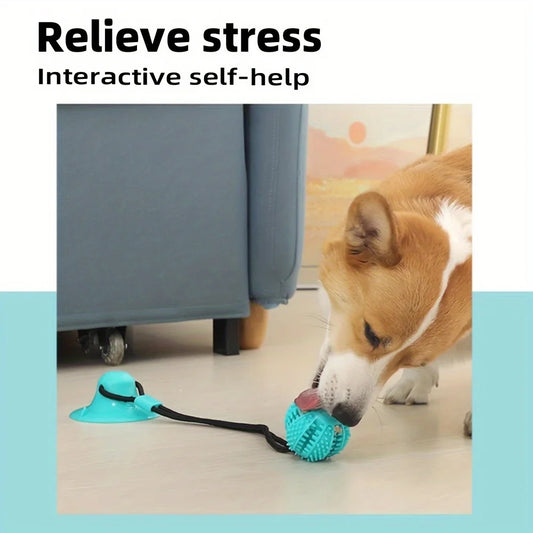 The Happy Tail Co.™ Interactive Dog Suction Cup Tug Toy - Durable Rubber Training & Chew Toy