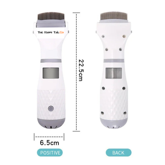The Happy Tail Co™ Electric Flea & Lice Comb - Chemical-Free Vacuum Suction Pet Grooming & Cleaning Tool