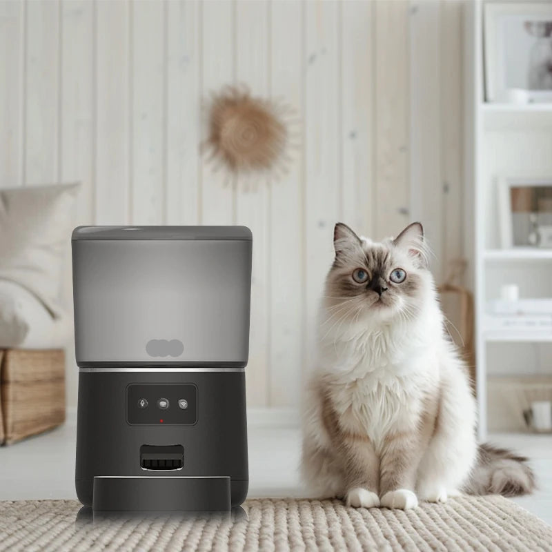 The Happy Tail Co™ Smart Automatic Pet Feeder - 4L Customizable Meal Planner with Stainless Steel Bowl