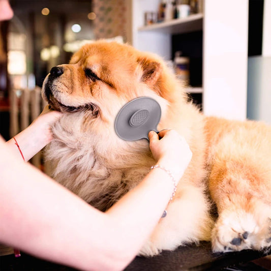 The Happy Tail Co One-Click Self-Cleaning Slicker Brush - Professional Pet Grooming Tool for Shedding & Matting