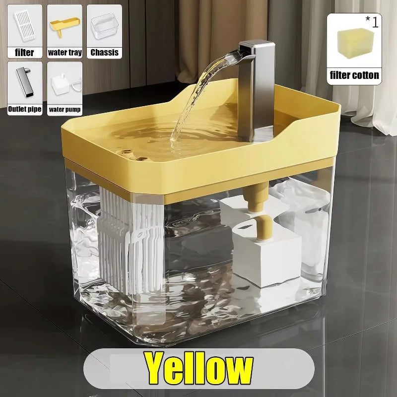 The Happy Tail Co™ Smart Silent Pet Water Fountain - 1.5L Auto Filter Drinking Dispenser for Cats & Dogs