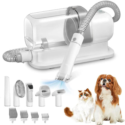 The Happy Tail Co Pro-Grooming Vacuum Kit - 5-in-1 Professional Pet Hair Trimmer & Shedding System