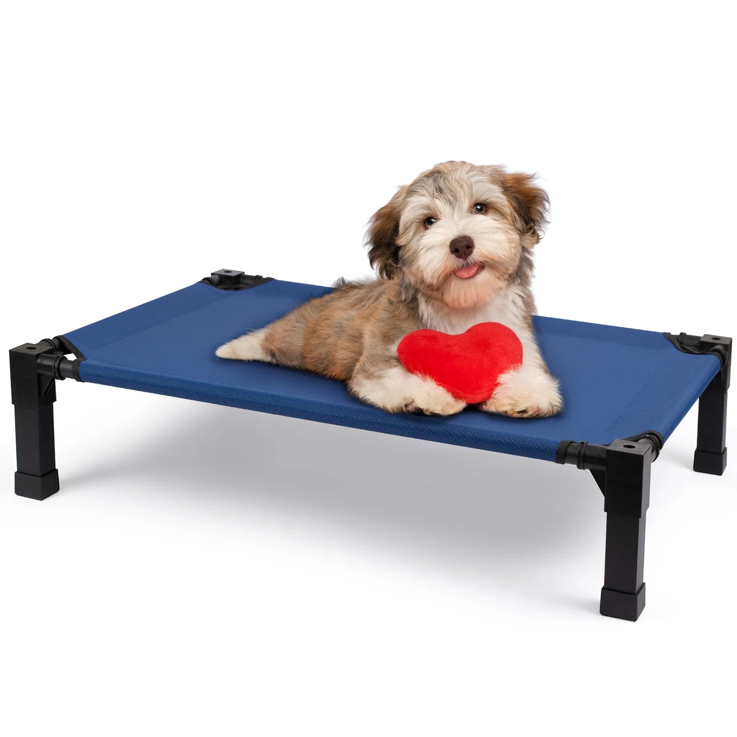 The Happy Tail Co™ Elevated Cooling Pet Bed - Breathable Mesh & Portable Outdoor Dog Cot