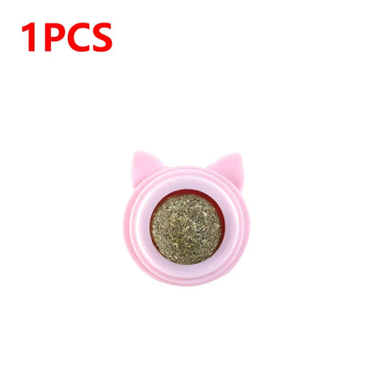 The Happy Tail Co.™ 3-Piece Rotatable Catnip Wall Balls - Natural Licking Snacks for Dental Cleaning & Anxiety Relief