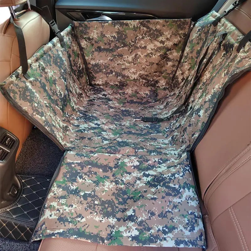 The Happy Tail Co™ Heavy-Duty Waterproof Car Seat Cover - Scratch-Proof Pet Hammock & Back Seat Protector