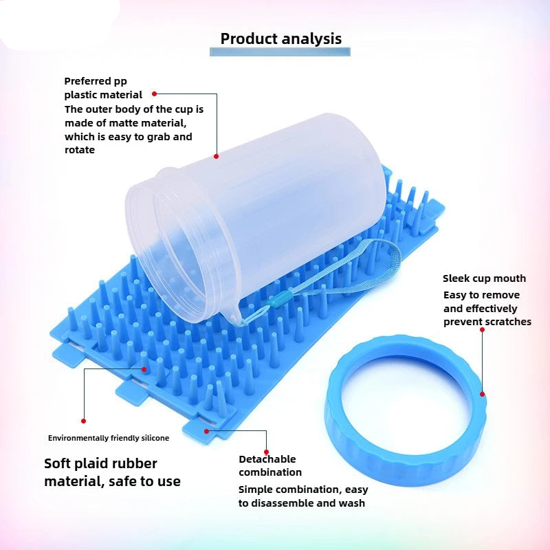 The Happy Tail Co™ Automatic Pet Paw Cleaner Cup - Soft Silicone Deep Wash Tool for Muddy Paws