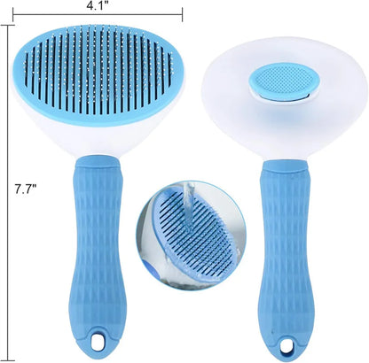 The Happy Tail Co™ One-Click Self-Cleaning Brush - Professional Pet Hair Remover & Soothing Massage Tool