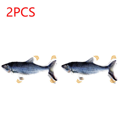 The Happy Tail Co.™ Interactive Flopping Fish Cat Toy - Realistic Motion-Activated Wiggle Fish with Catnip