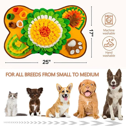 The Happy Tail Co.™ Interactive Dog Snuffle Mat - Mental Stimulation & Stress Relief Feeding Mat