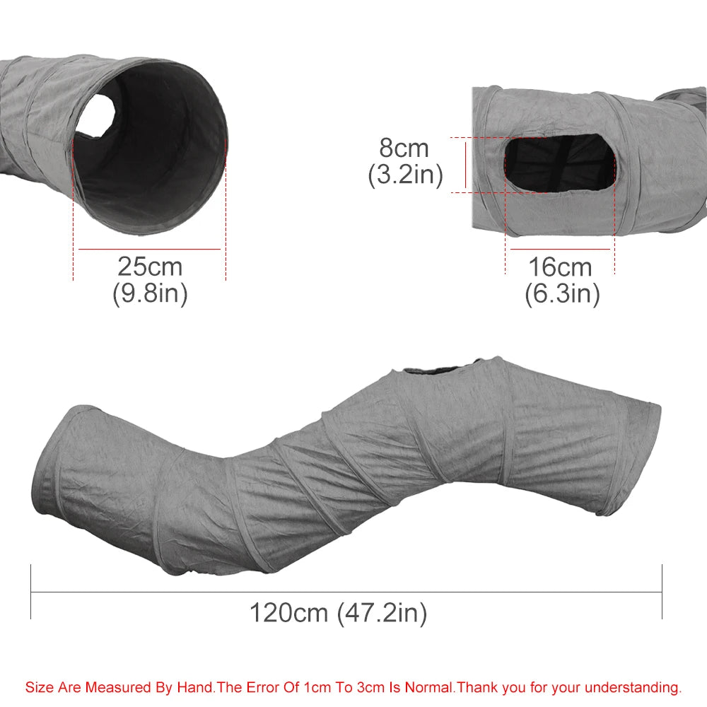 The Happy Tail Co™ Adventure Foldable Cat Tunnel - 3-Hole Interactive Play Tube for Indoor Cats & Kittens