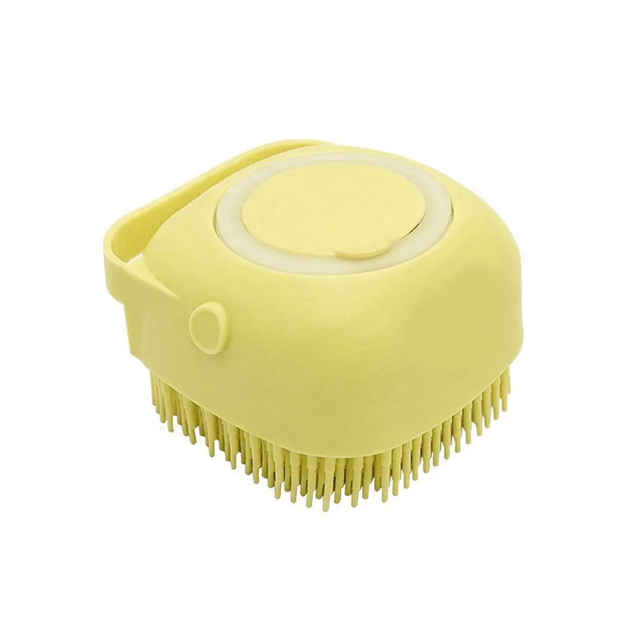The Happy Tail Co™ 2-in-1 Silicone Pet Bath Brush - Soothing Massage & Shampoo Dispensing Grooming Tool for Dogs & Cats
