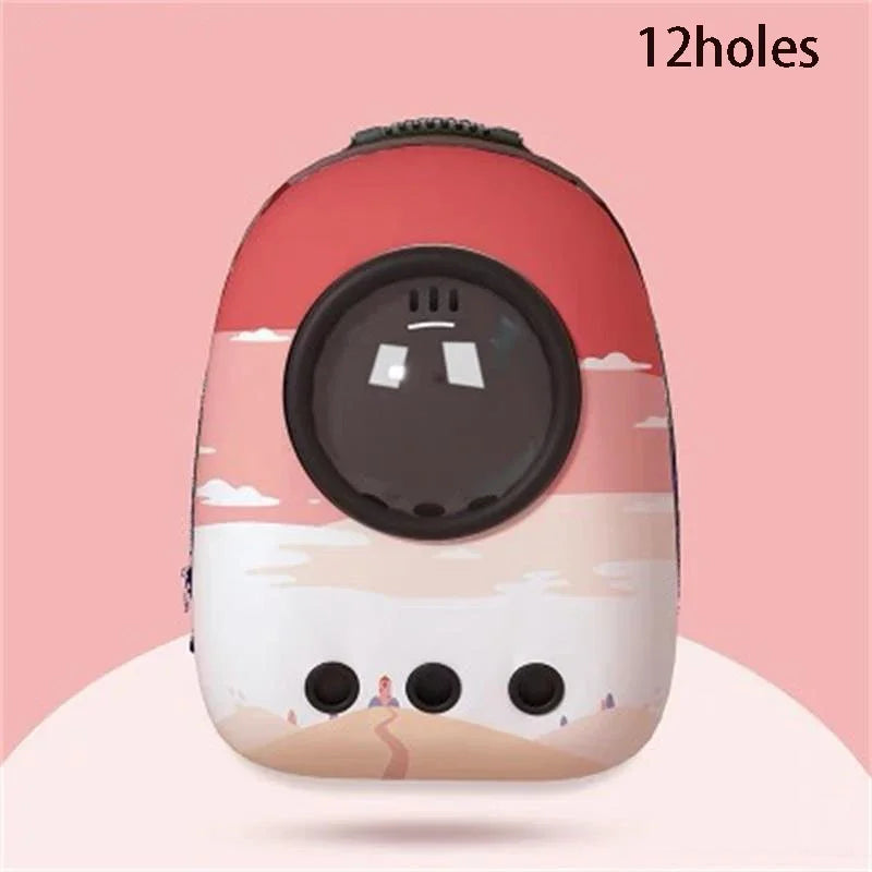 The Happy Tail Co™ Breathable Space Capsule Pet Backpack - Panoramic View Travel Sling Bag for Cats & Small Dogs