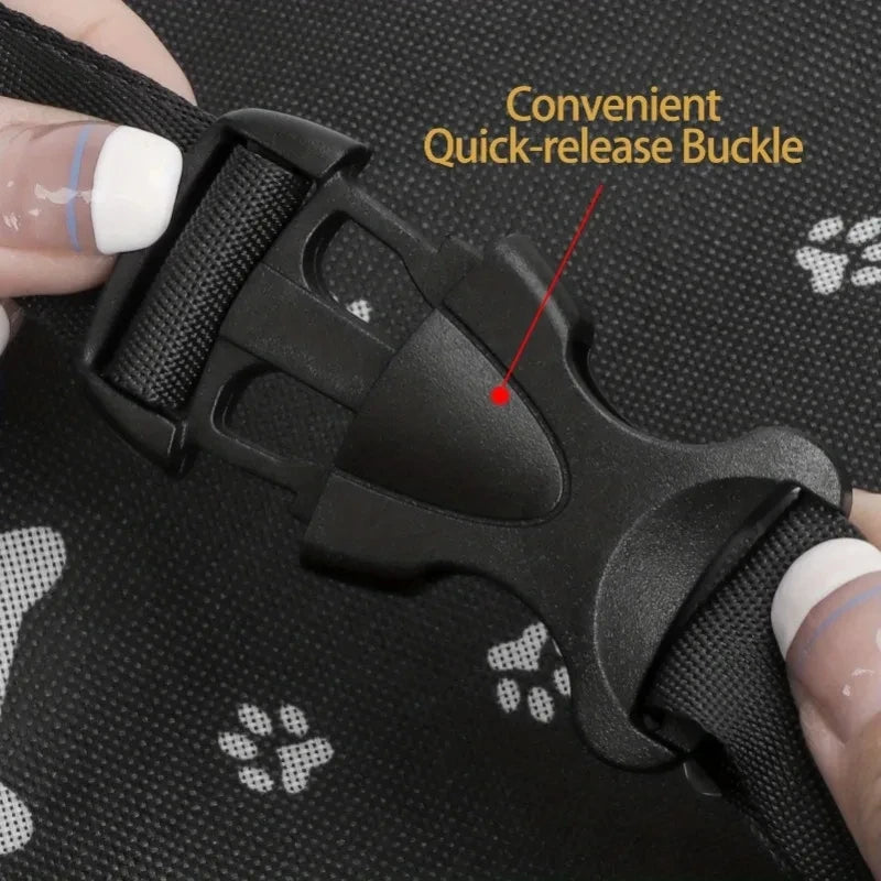 The Happy Tail Co™ Breathable Pet Car Booster Seat - Portable Travel Carrier Basket with Safety Leash for Small Dogs & Cats