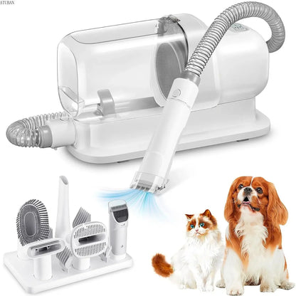 The Happy Tail Co Pro-Grooming Vacuum Kit - 5-in-1 Professional Pet Hair Trimmer & Shedding System