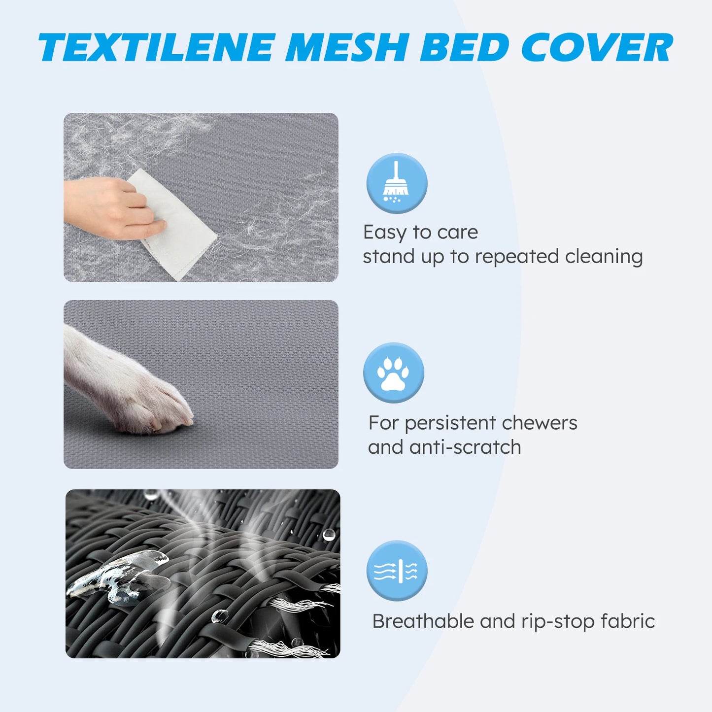 The Happy Tail Co™ Elevated Cooling Pet Bed - Breathable Mesh & Portable Outdoor Dog Cot