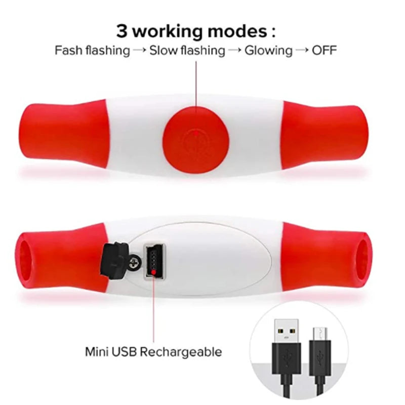 The Happy Tail Co™ USB Rechargeable LED Dog Collar - Glow-in-the-Dark Safety Light for Night Walks