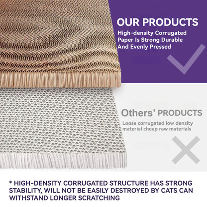 The Happy Tail Co™ 2-in-1 Luxury Cat Scratcher Lounge & Bed - Durable Cardboard Furniture Protector for Healthy Claws