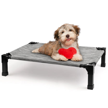 The Happy Tail Co™ Elevated Cooling Pet Bed - Breathable Mesh & Portable Outdoor Dog Cot