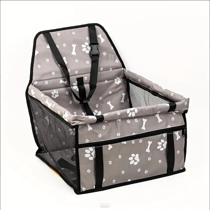 The Happy Tail Co™ Breathable Pet Car Booster Seat - Portable Travel Carrier Basket with Safety Leash for Small Dogs & Cats