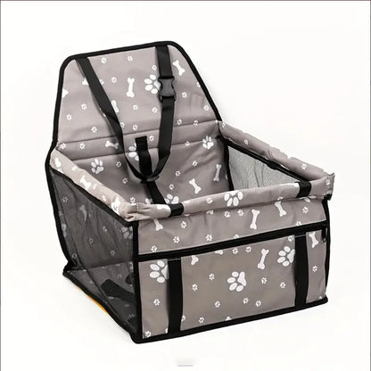 The Happy Tail Co™ Breathable Pet Car Booster Seat - Portable Travel Carrier Basket with Safety Leash for Small Dogs & Cats