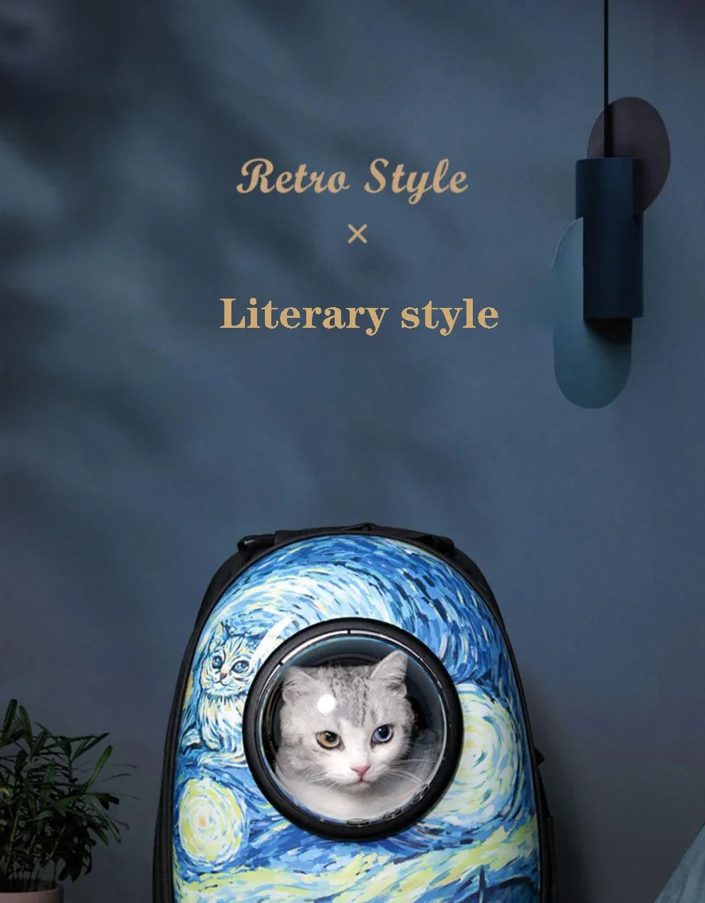 The Happy Tail Co™ Breathable Space Capsule Pet Backpack - Panoramic View Travel Sling Bag for Cats & Small Dogs