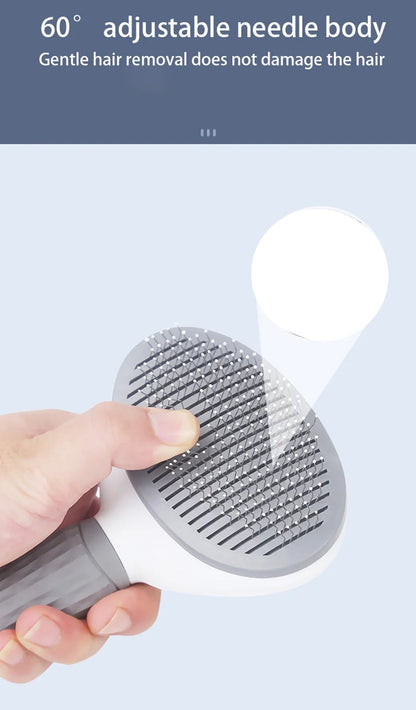 The Happy Tail Co™ One-Click Self-Cleaning Brush - Professional Pet Hair Remover & Soothing Massage Tool