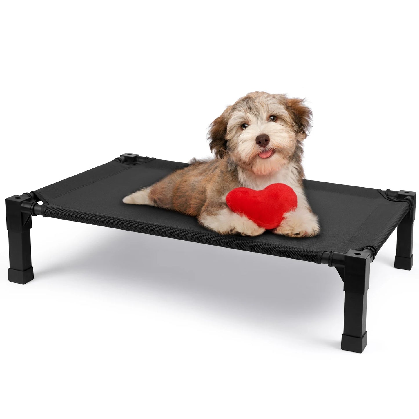 The Happy Tail Co™ Elevated Cooling Pet Bed - Breathable Mesh & Portable Outdoor Dog Cot