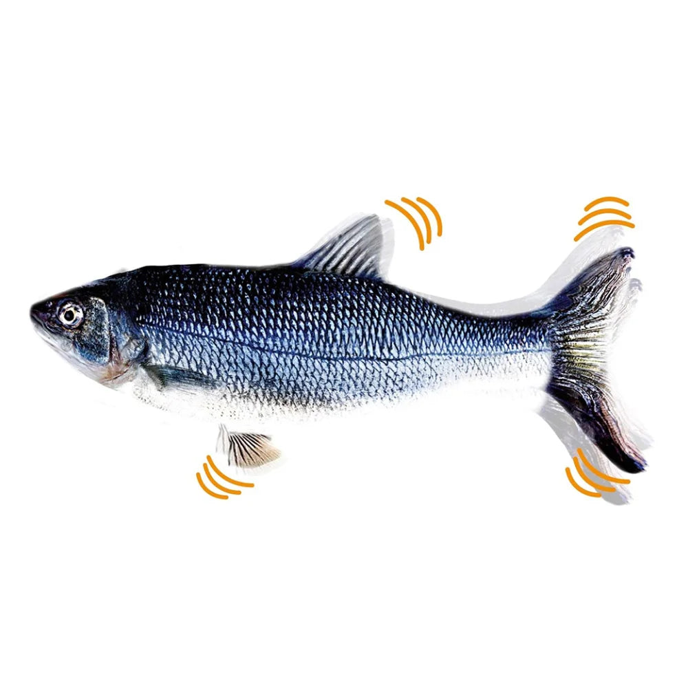The Happy Tail Co.™ Interactive Flopping Fish Cat Toy - Realistic Motion-Activated Wiggle Fish with Catnip
