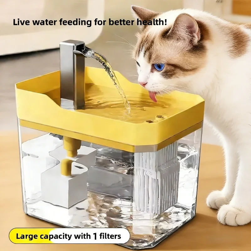 The Happy Tail Co™ Smart Silent Pet Water Fountain - 1.5L Auto Filter Drinking Dispenser for Cats & Dogs