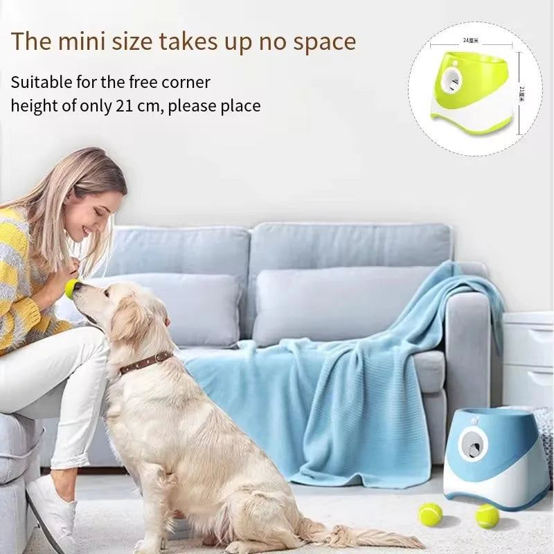 The Happy Tail Co™ Pro-Series Automatic Dog Ball Launcher - Interactive Rechargeable Fetch Machine with 3 Tennis Balls