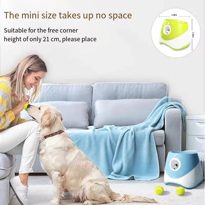 The Happy Tail Co™ Pro-Series Automatic Dog Ball Launcher - Interactive Rechargeable Fetch Machine with 3 Tennis Balls