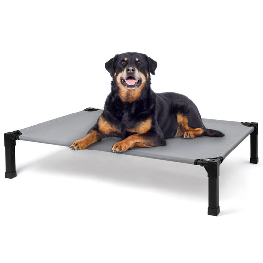 The Happy Tail Co™ Elevated Cooling Pet Bed - Breathable Mesh & Portable Outdoor Dog Cot