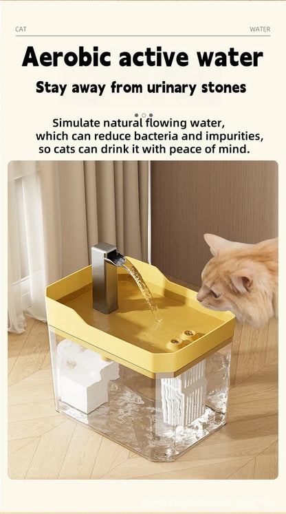 The Happy Tail Co™ Smart Silent Pet Water Fountain - 1.5L Auto Filter Drinking Dispenser for Cats & Dogs