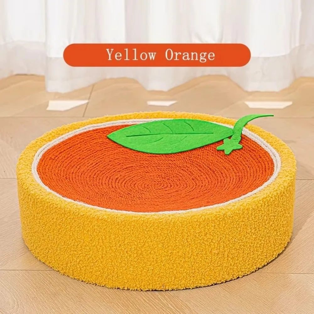 The Happy Tail Co 2-in-1 Premium Round Cat Scratching Board - Wear-Resistant Sisal Fabric Pet Toy & Lounge Bed