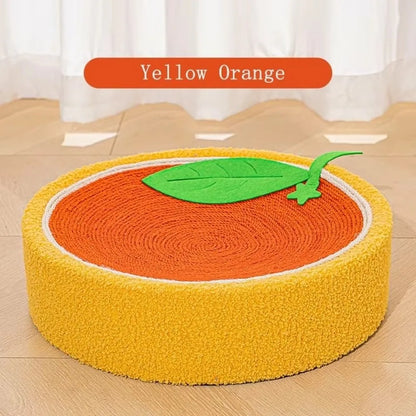 The Happy Tail Co 2-in-1 Premium Round Cat Scratching Board - Wear-Resistant Sisal Fabric Pet Toy & Lounge Bed