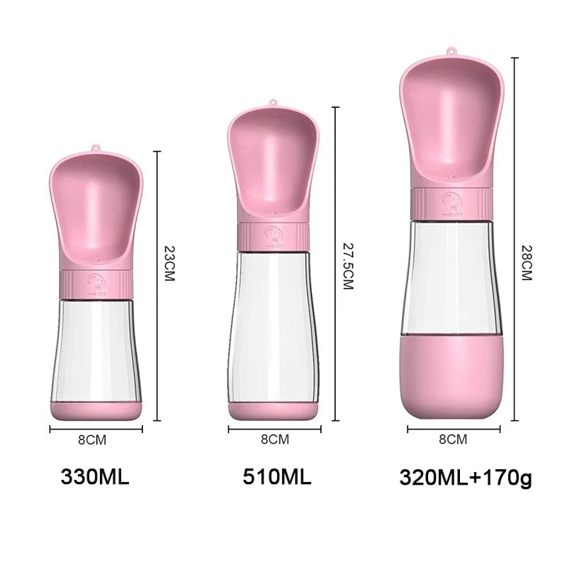 The Happy Tail Co™ Portable 2-in-1 Pet Water Bottle & Food Container - Leak-Proof Travel Dispenser for Dogs & Cats