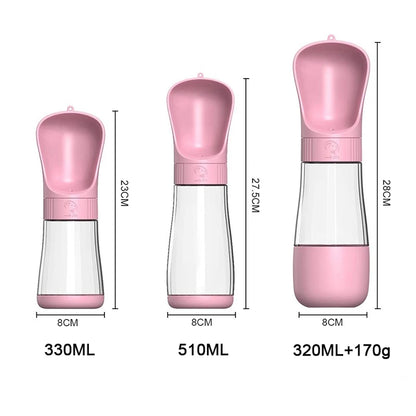 The Happy Tail Co™ Portable 2-in-1 Pet Water Bottle & Food Container - Leak-Proof Travel Dispenser for Dogs & Cats