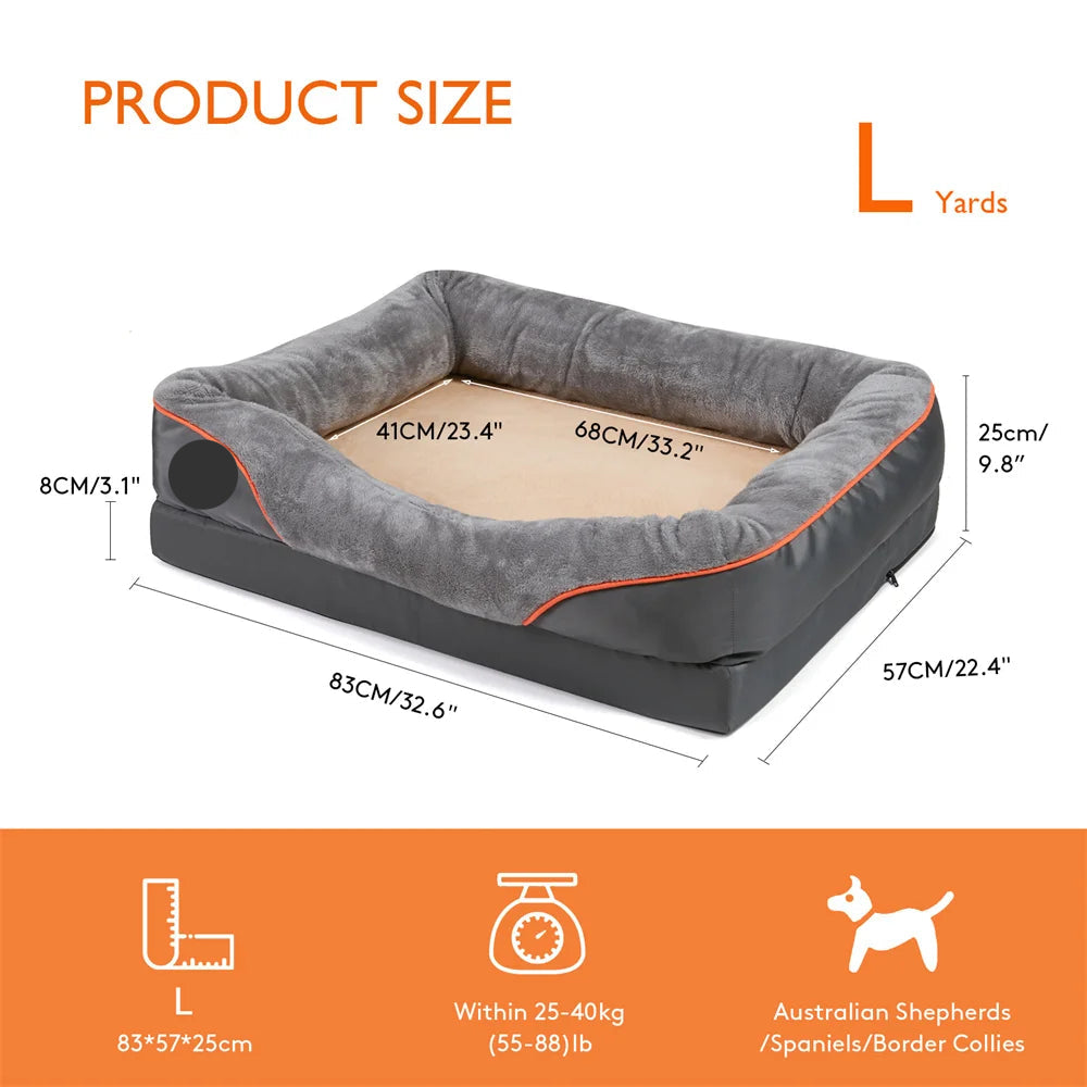 The Happy Tail Co™ Orthopedic Memory Foam Pet Sofa - Waterproof & Breathable Comfort