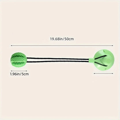 The Happy Tail Co.™ Interactive Dog Suction Cup Tug Toy - Durable Rubber Training & Chew Toy