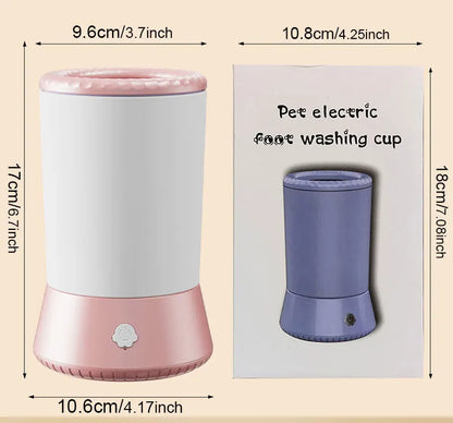 The Happy Tail Co Automatic Pet Paw Washer - USB Rechargeable Electric Dog Paw Cleaner with Soft Silicone Brushes