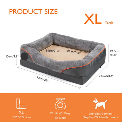 The Happy Tail Co™ Orthopedic Memory Foam Pet Sofa - Waterproof & Breathable Comfort
