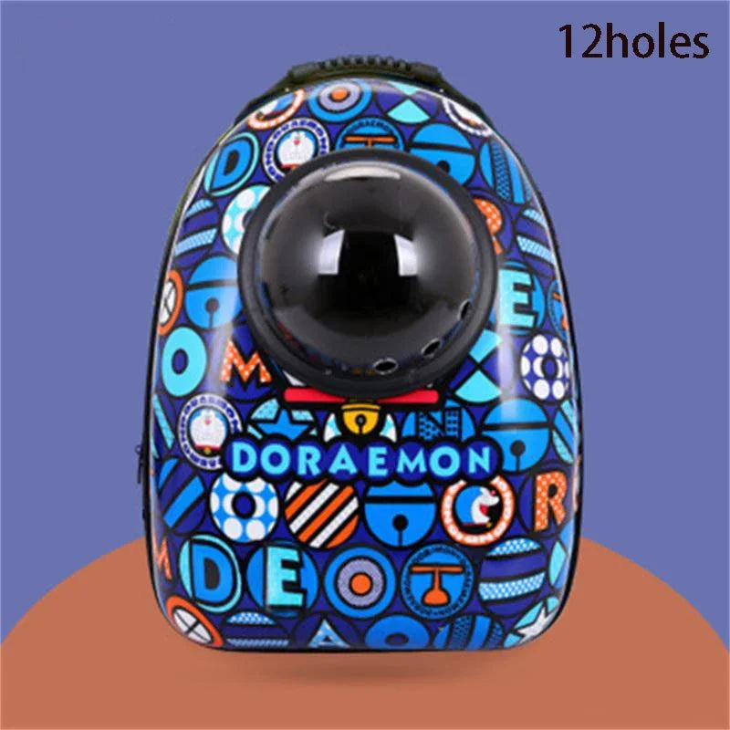 The Happy Tail Co™ Breathable Space Capsule Pet Backpack - Panoramic View Travel Sling Bag for Cats & Small Dogs