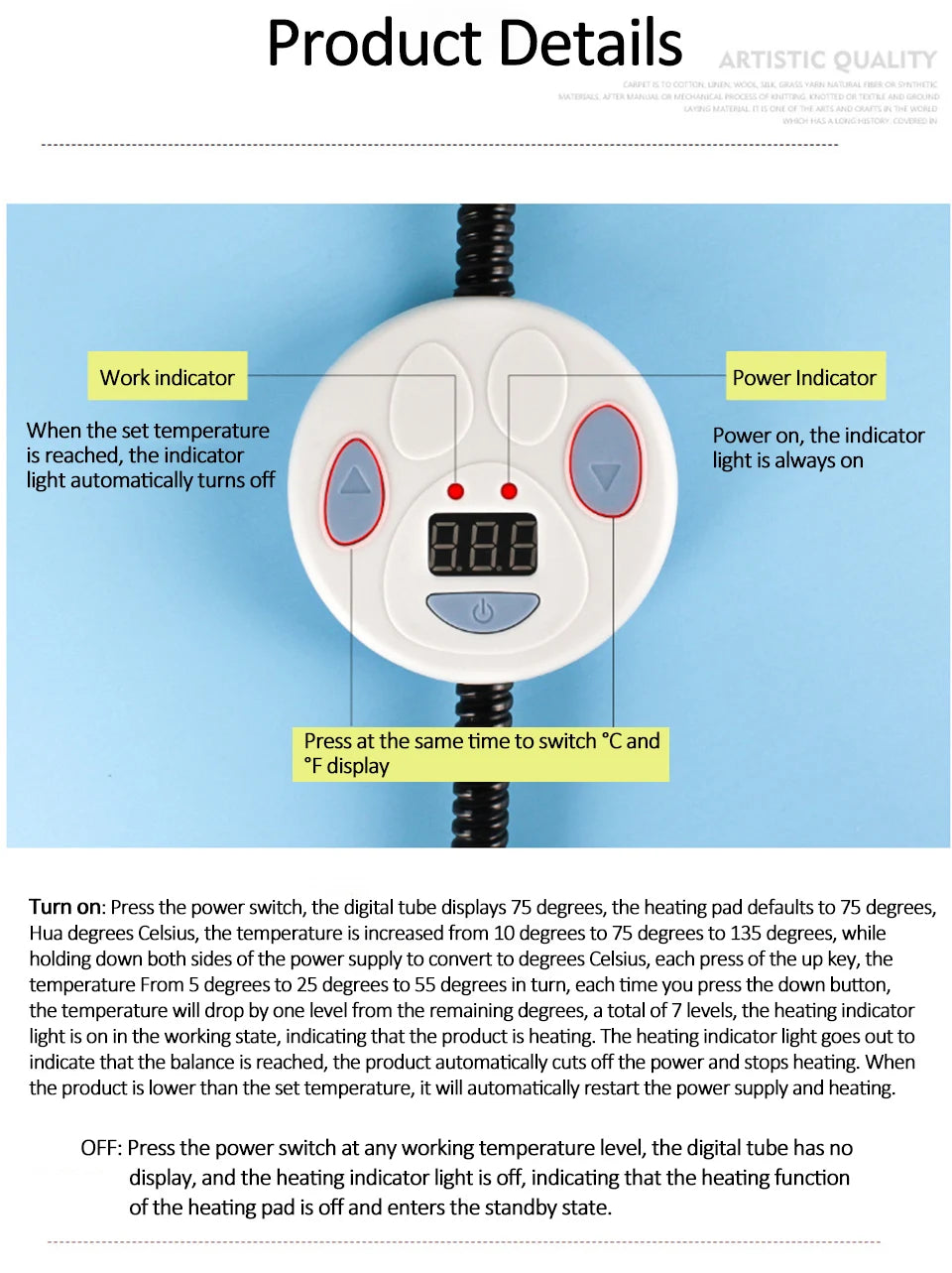 The Happy Tail Co™ Smart Electric Heating Pad - Waterproof Winter Warmer with Adjustable Temperature