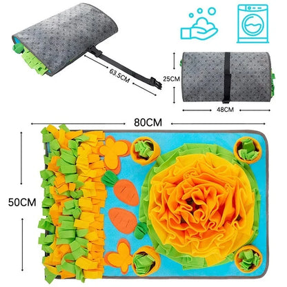 The Happy Tail Co.™ Interactive Dog Snuffle Mat - Mental Stimulation & Stress Relief Feeding Mat