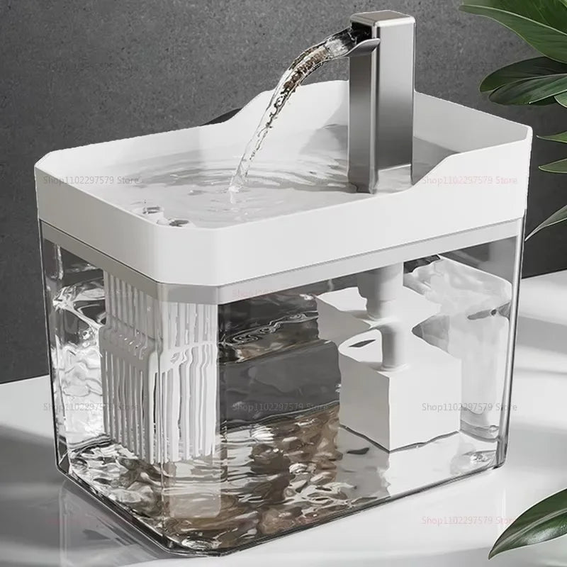 The Happy Tail Co™ Smart Silent Pet Water Fountain - 1.5L Auto Filter Drinking Dispenser for Cats & Dogs