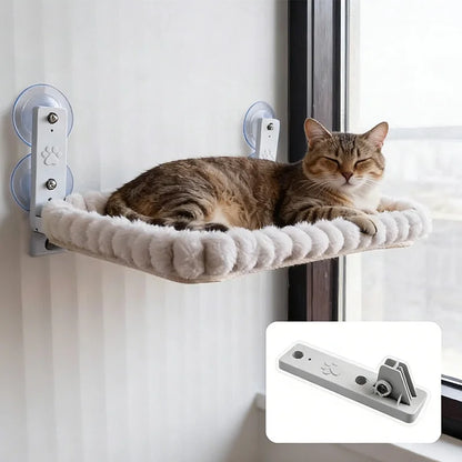The Happy Tail Co Panoramic Cat Window Hammock - Ultra-Soft Cozy Perch with Strong Suction Cups for Indoor Cats